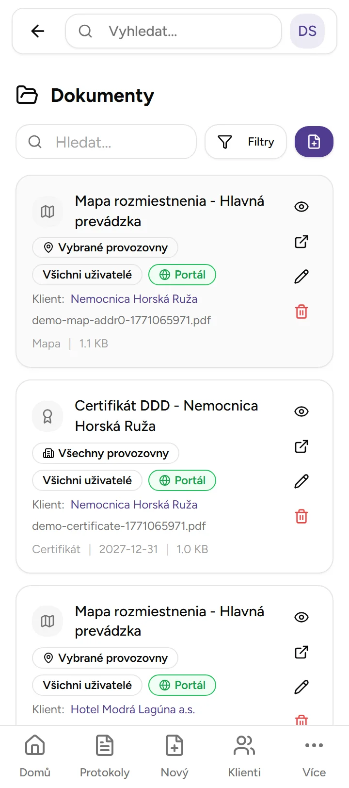 Správa dokumentů - mobile