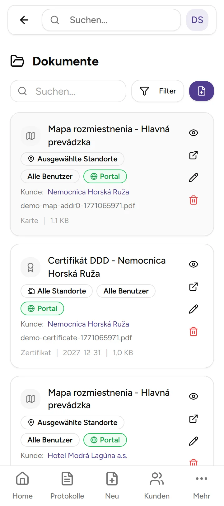 Dokumenten­verwaltung - mobile