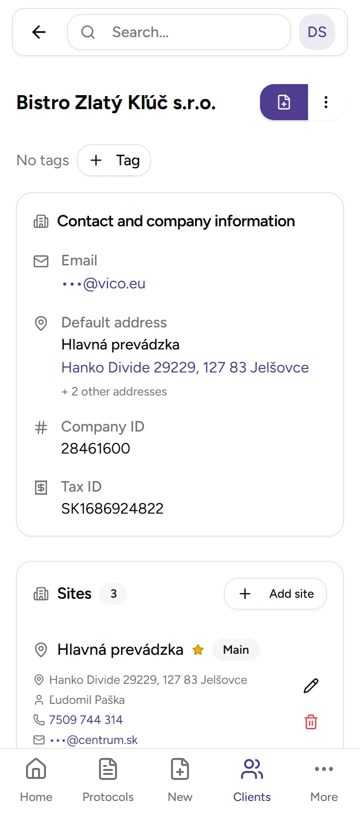 Client portal - mobile