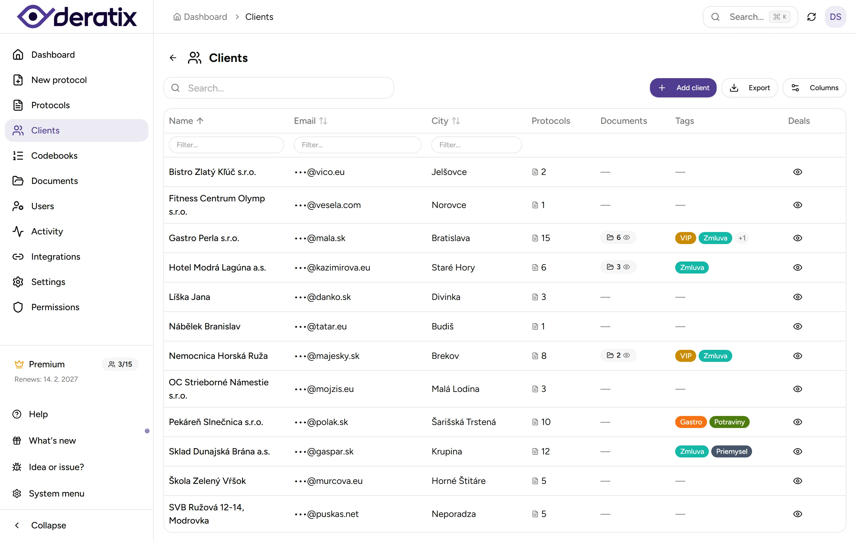 The app recognizes the client based on your location