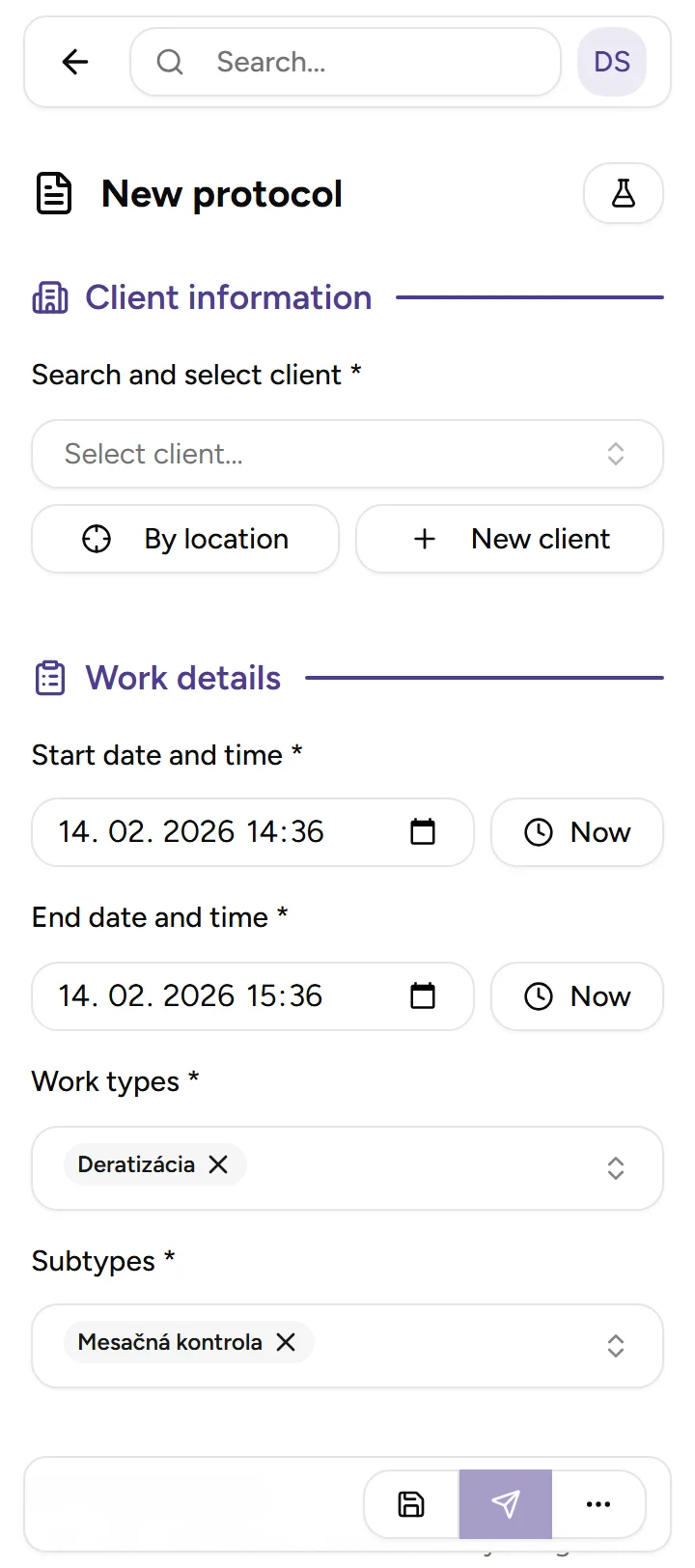 Protocol completed before leaving the client - mobile