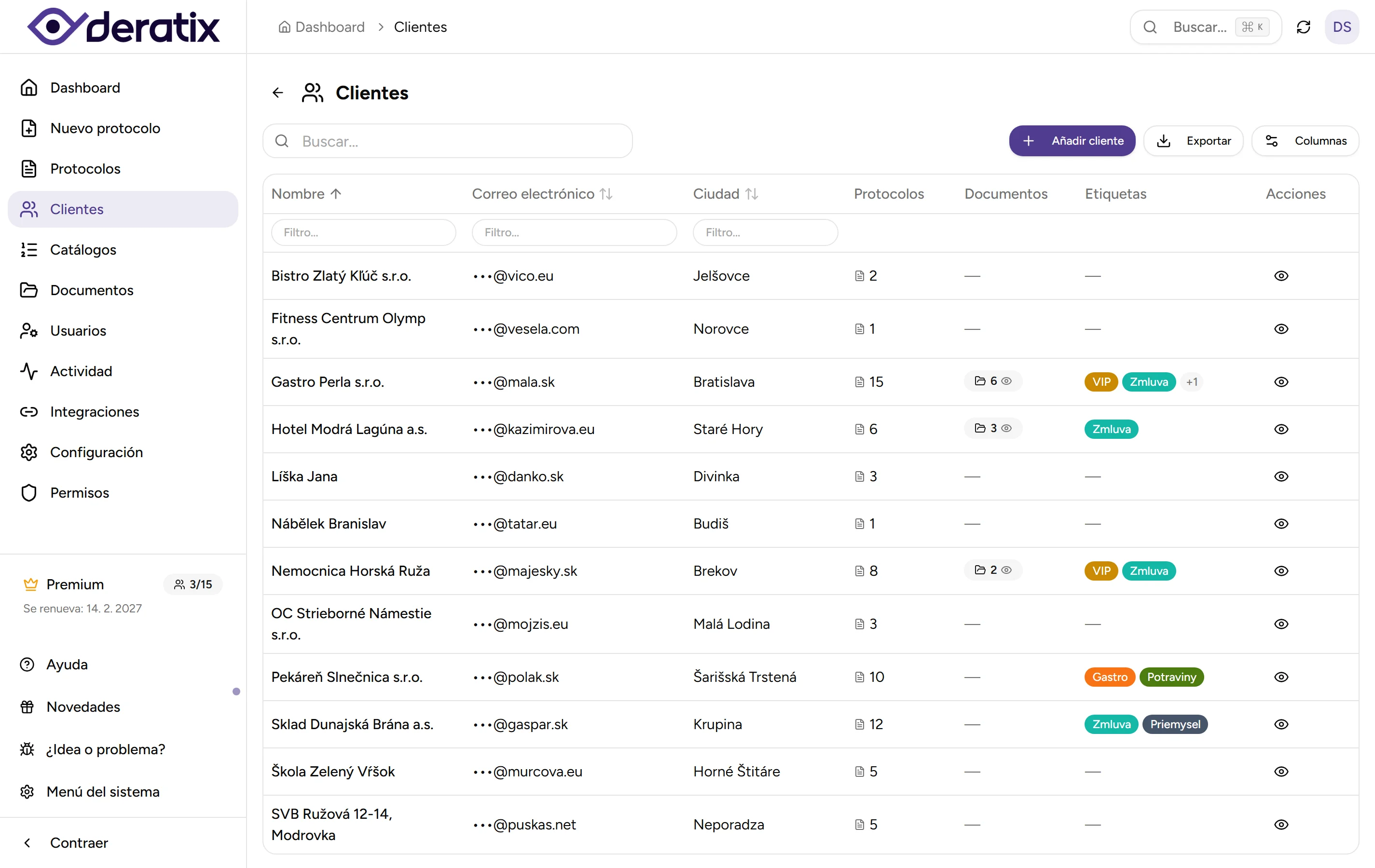 Gestión de clientes - desktop