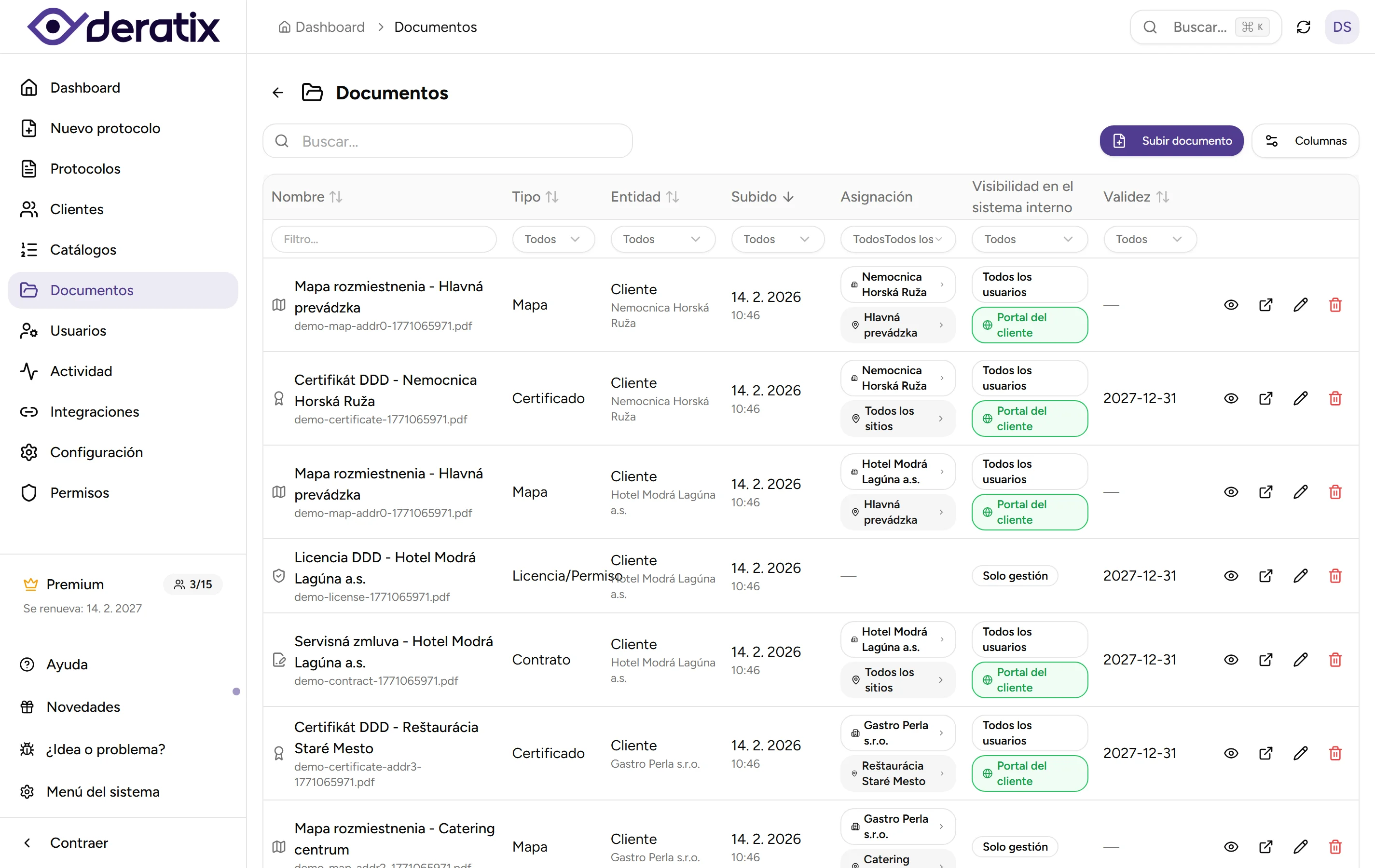 Gestión de documentos - desktop