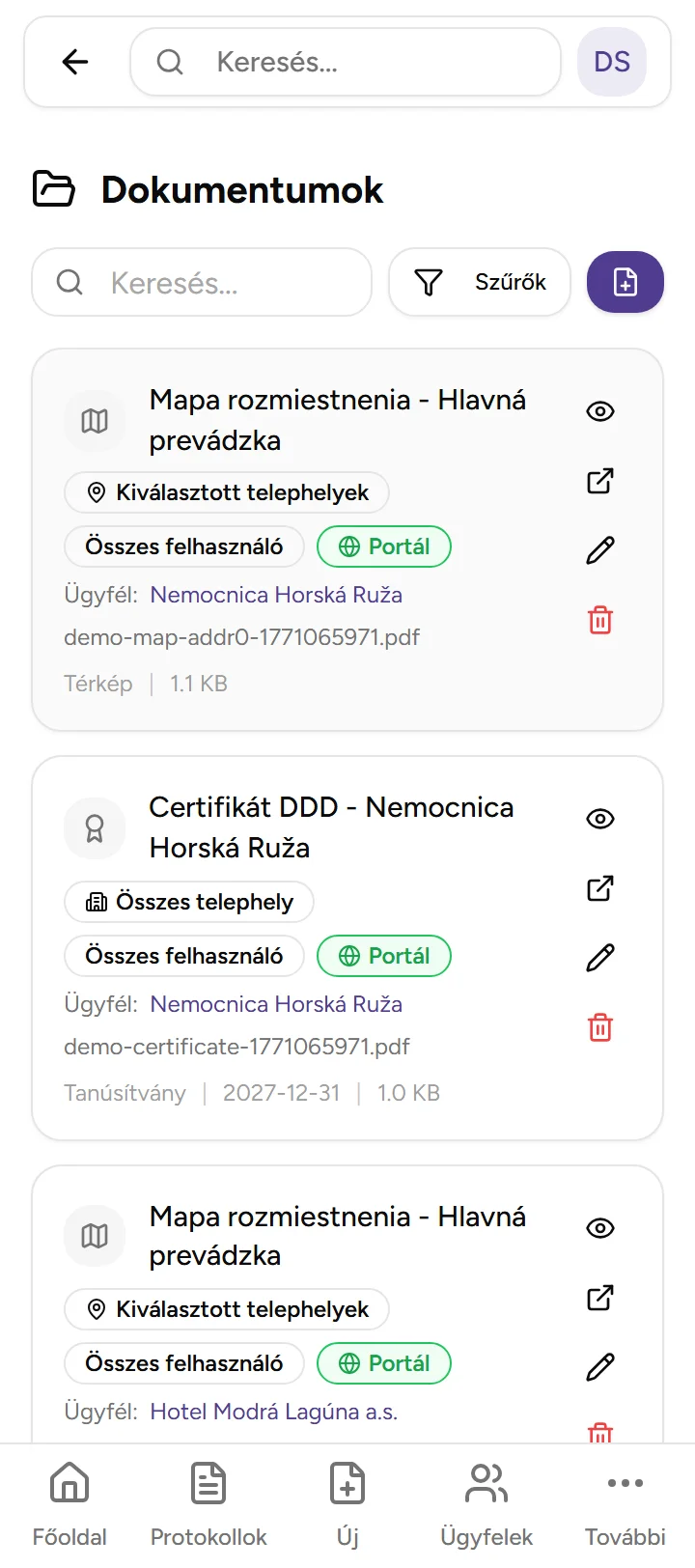 Dokumentumkezelés - mobile