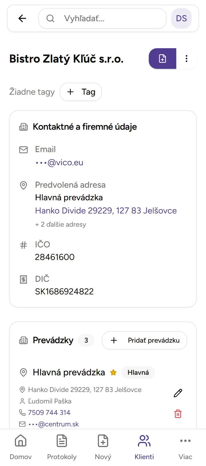 Klientský portál - mobile