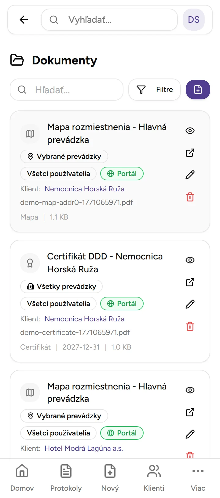 Správa dokumentov - mobile